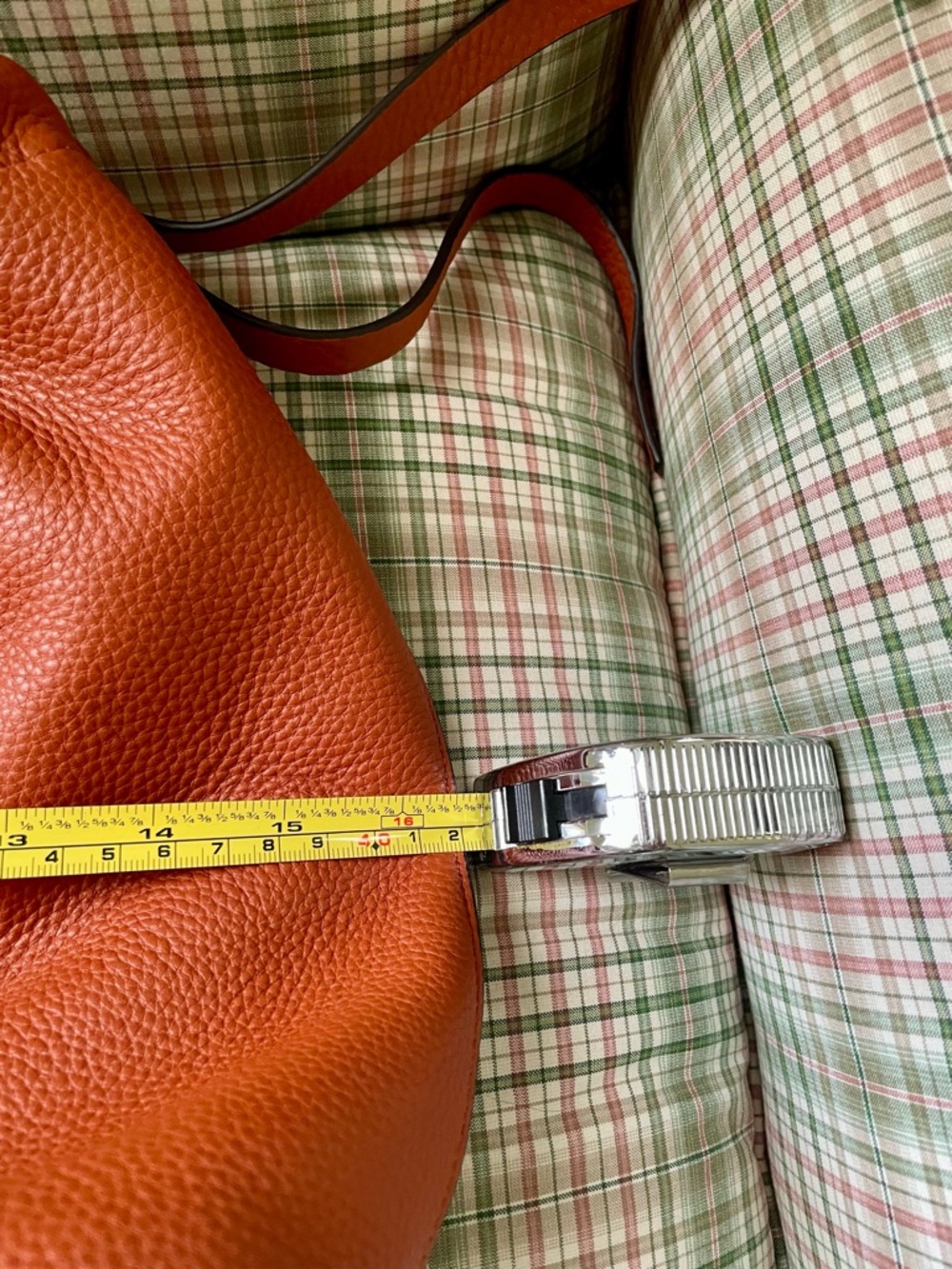 Vince Camuto Cognac/Burnt Orange Gathered Leather Shoulder Handbag - Picture 8 of 11